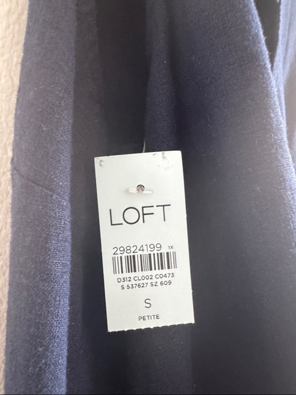 LOFT Navy Sleeveless Linen Tank Top - Picture 3 of 3